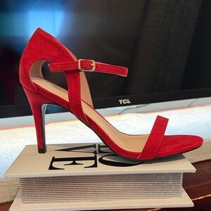 Elegant Red Suede Heels